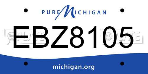 EBZ8105 Michigan License Plate