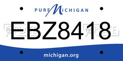 EBZ8418 Michigan License Plate