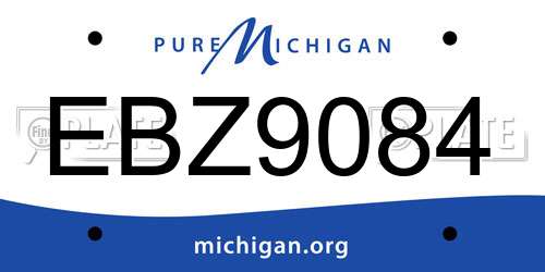 EBZ9084 Michigan License Plate