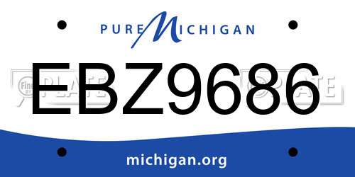EBZ9686 Michigan License Plate