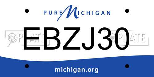EBZJ30 Michigan License Plate