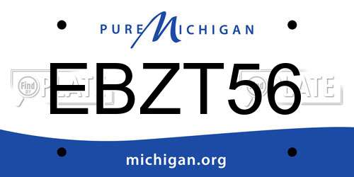 EBZT56 Michigan License Plate