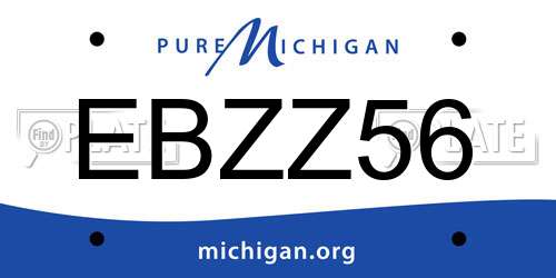 EBZZ56 Michigan License Plate