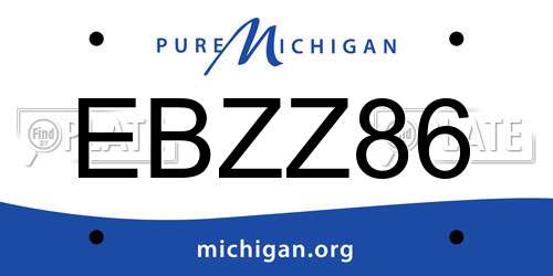 EBZZ86 Michigan License Plate