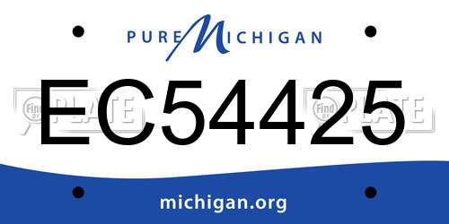 EC54425 Michigan License Plate