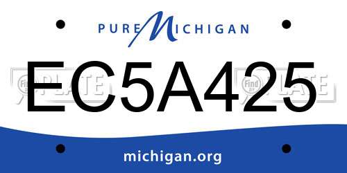 EC5A425 Michigan License Plate