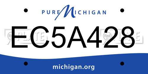 EC5A428 Michigan License Plate