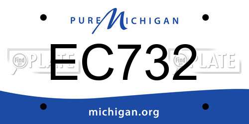 EC732 Michigan License Plate