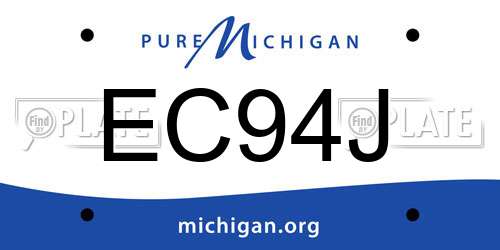 EC94J Michigan License Plate