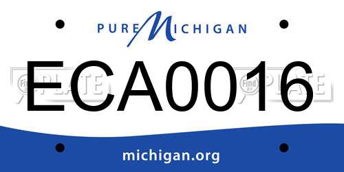 ECA0016 Michigan License Plate