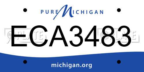 ECA3483 Michigan License Plate