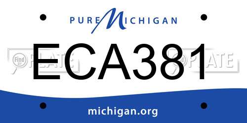 ECA381 Michigan License Plate