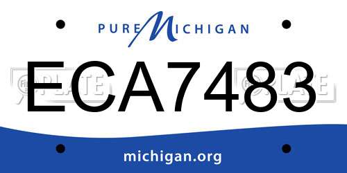 ECA7483 Michigan License Plate