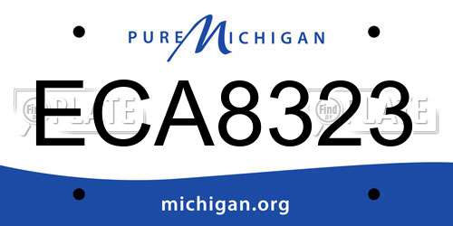 ECA8323 Michigan License Plate