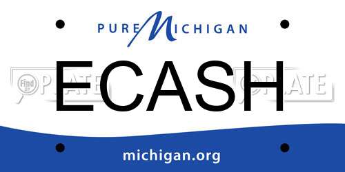 ECASH Michigan License Plate