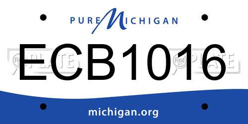 ECB1016 Michigan License Plate