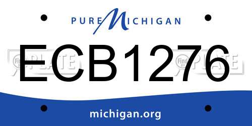 ECB1276 Michigan License Plate