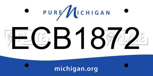ECB1872 Michigan License Plate