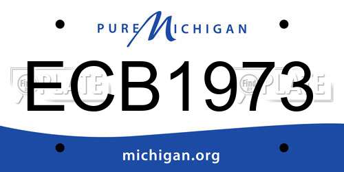 ECB1973 Michigan License Plate