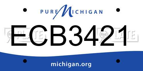 ECB3421 Michigan License Plate