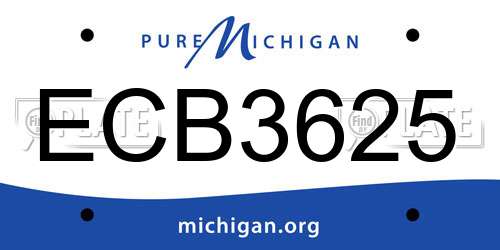 ECB3625 Michigan License Plate