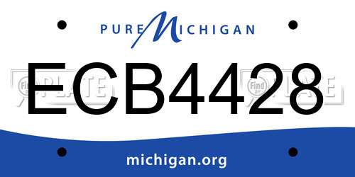 ECB4428 Michigan License Plate