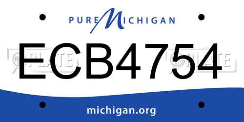 ECB4754 Michigan License Plate