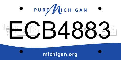 ECB4883 Michigan License Plate