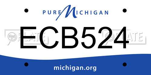 ECB524 Michigan License Plate