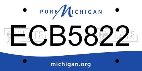 ECB5822 Michigan License Plate