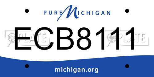 ECB8111 Michigan License Plate