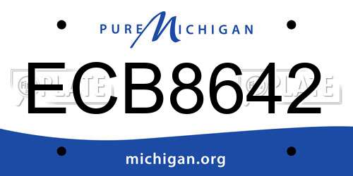 ECB8642 Michigan License Plate