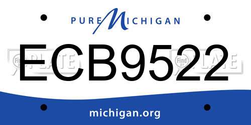 ECB9522 Michigan License Plate