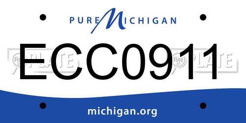 ECC0911 Michigan License Plate