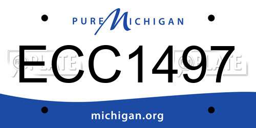 ECC1497 Michigan License Plate