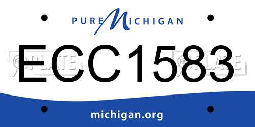 ECC1583 Michigan License Plate