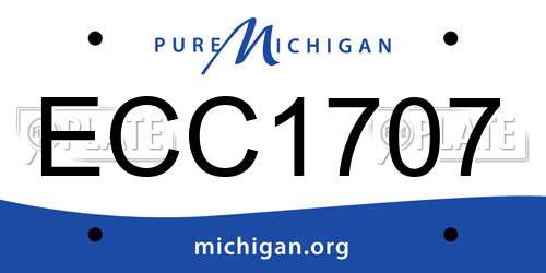 ECC1707 Michigan License Plate