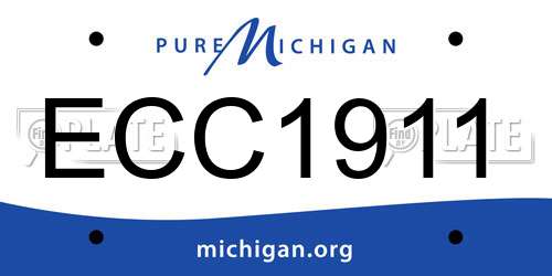 ECC1911 Michigan License Plate