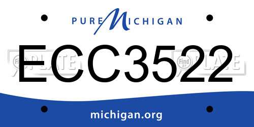 ECC3522 Michigan License Plate