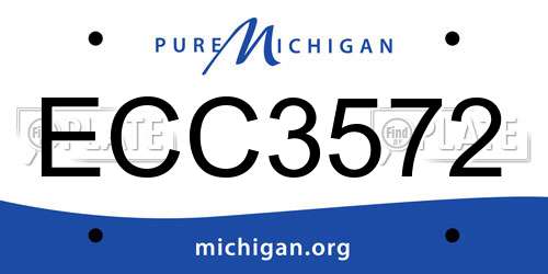 ECC3572 Michigan License Plate