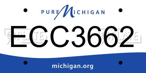 ECC3662 Michigan License Plate
