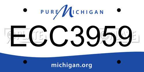 ECC3959 Michigan License Plate