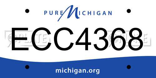 ECC4368 Michigan License Plate