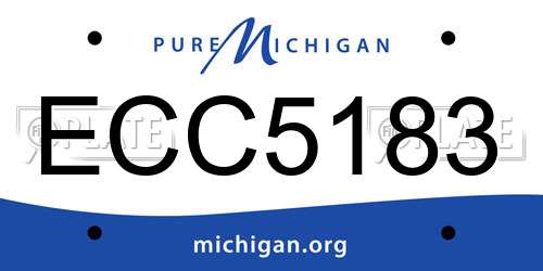 ECC5183 Michigan License Plate