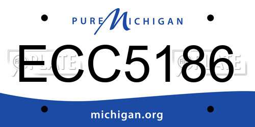 ECC5186 Michigan License Plate