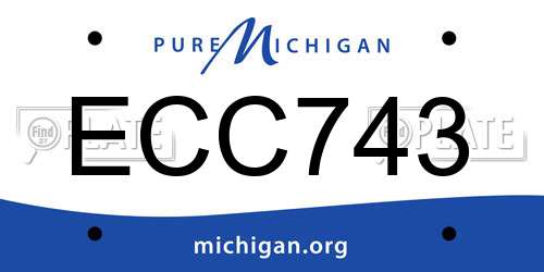 ECC743 Michigan License Plate