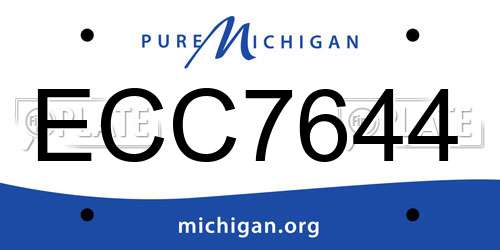 ECC7644 Michigan License Plate