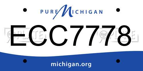 ECC7778 Michigan License Plate