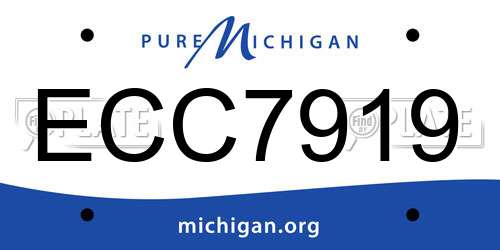 ECC7919 Michigan License Plate