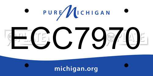 ECC7970 Michigan License Plate